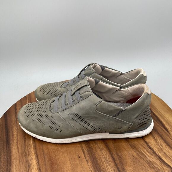 Kizik New York Shoes Mens Size 12 M Gray Leather Sneakers Hands Free Running Gym main image 4